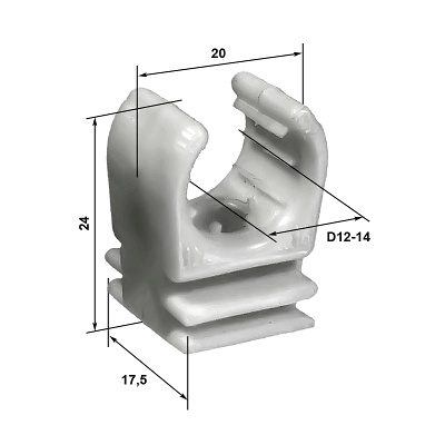 Крепеж клипса трубная для трубопроводов инженерных коммуникаций при строительстве объектов для труб 12-14 мм