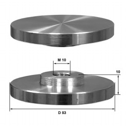 Опора пятак для УФ-склейки из стали для труб диаметром 50 мм при производстве столов и мебели